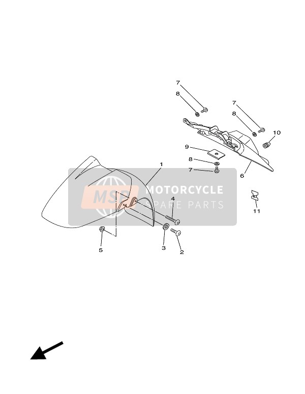 9020106X0800, Rondelle,  Plate, Yamaha, 4